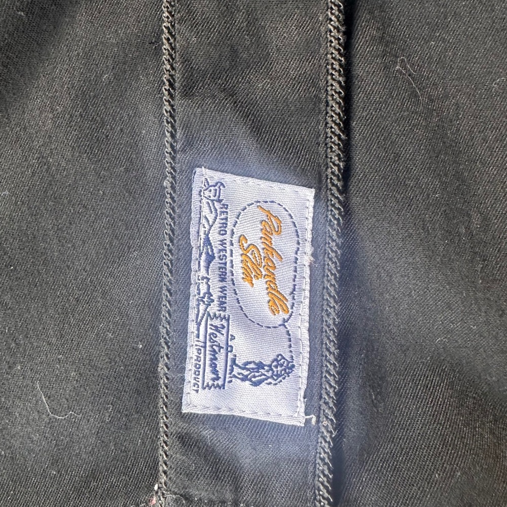 Panhandle Slim Western Shirt Mens L Black Excellent Embroidered Pearl Snap Retro - Picture 5 of 7